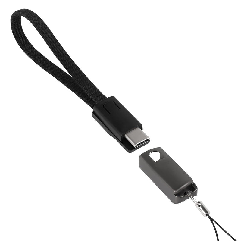 [Australia - AusPower] - BoxWave Cable Compatible with Bumpboxx Retro Pager - USB Type-C Keychain Charger, Key Ring USB Type-C to Type-A 8 in USB Cable - Jet Black 
