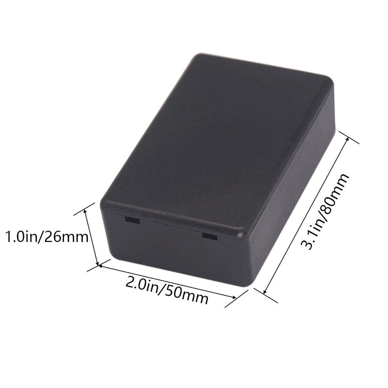 [Australia - AusPower] - Zulkit 5Pcs Project Boxes ABS Plastic Electrical Project Case Power Junction Box Black 3.15 x 1.97 x 1.02 inch (80 x 50 x 26 mm) 3.15" x 1.97" x 1.02" 