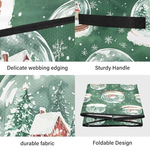 Snow Globe Christmas Ornament Storage Box with Adjustable Dividers Stores up to 64-3 Inch Holiday Ornaments, 13 x 13 Inch Xmas Storage Containers A03