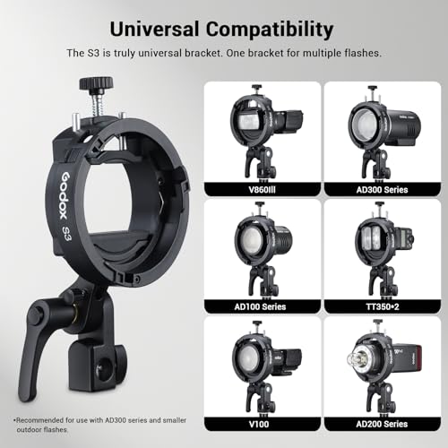 Godox S3 Bowens Mount Speedlite Bracket with Umbrella Hole