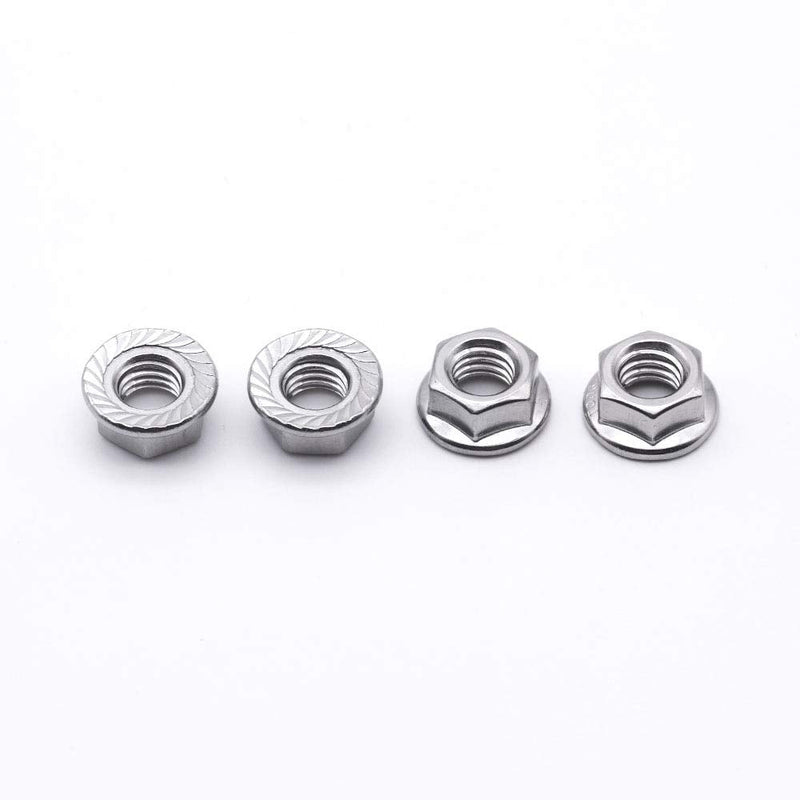 [Australia - AusPower] - M10-1.5 (10 pcs) Serrated Flange Hex Nuts, Hexagon Flange Nuts 304 Stainless Steel 18-8, Bright Finish, Full Thread, DIN6923 M10-1.5 10 