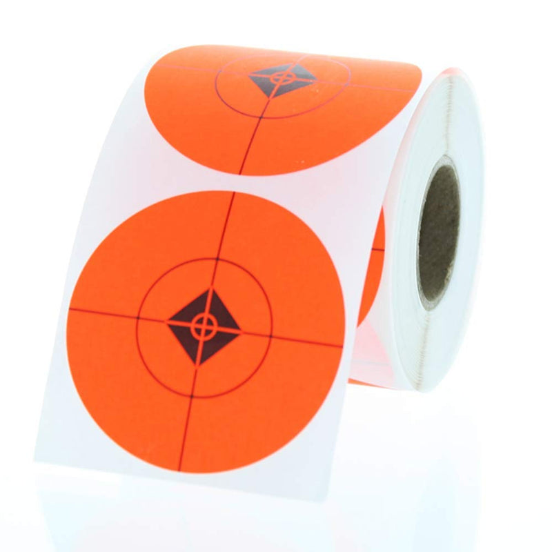 2” Fluorescent Red Target Spots - Adhesive Shooting Stickers for Aiming - Targeting Pasters for Accuracy Training - 250 Bright Self-Adhesive Dots per Roll | LabelValue