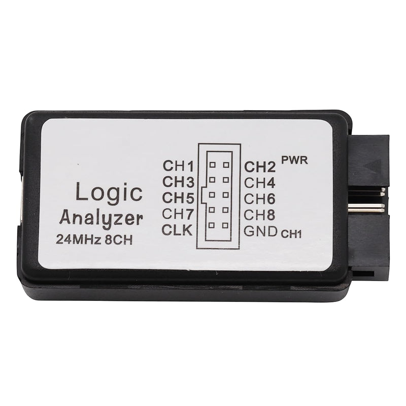 USB Logic Analyzer Device 24MHz 8CH 8 Channel UART IIC SPI Debug with Mini USB Cable + Cable + 12 Pieces Colors Test Hook Clip Set