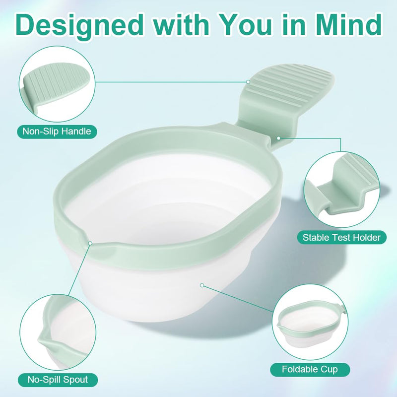 Reusable Urine Cup, 2 Pieces Collapsible Urine Catcher Cup, 50ml Sample Cup Sample Container, Easy to Use and Clean Green - 2 Pcs