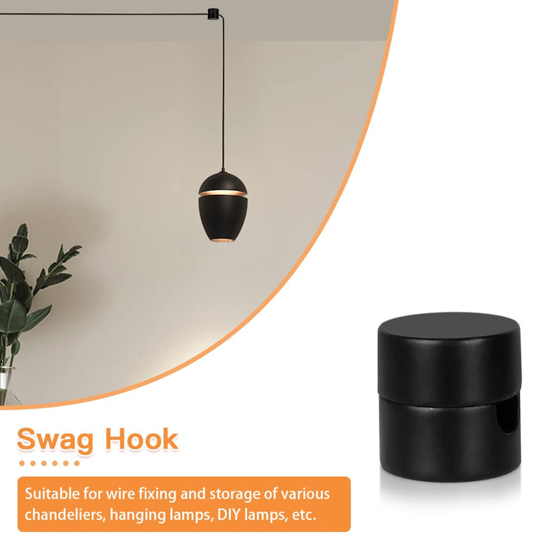 [Australia - AusPower] - 3 Pack Metal Swag Hooks for Ceiling Hanging Lights, Pendant Light Hook for Ceiling Lamp, Black Ceiling Hooks, DIY Lamp Hanging Electric Wire Cable Cord Chandelier Fixture Hardware Wall Hook 3 Pack 