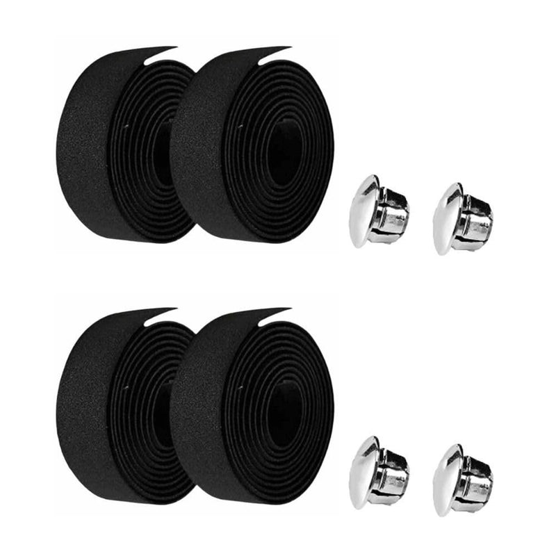 2 Sets Bike Handlebar Tape – Anti-Slip EVA Cycling Grip Wrap with End Plugs, Shock-Absorbing Rubber Sponge for Road, Gravel & Mountain Bike Drop Bars