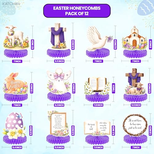 KatchOn Easter Centerpieces for Tables, Pack of 12 Purple