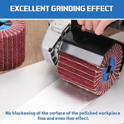 Sanding Roller Brush Grit 120 Sanding Sleeves Fibre Sanding Roller | Nylon fibre and sandpaper slats, 120 for fine sanding, flexible for contours, for wood, metal and polishing 120 Grit with Sandpaper