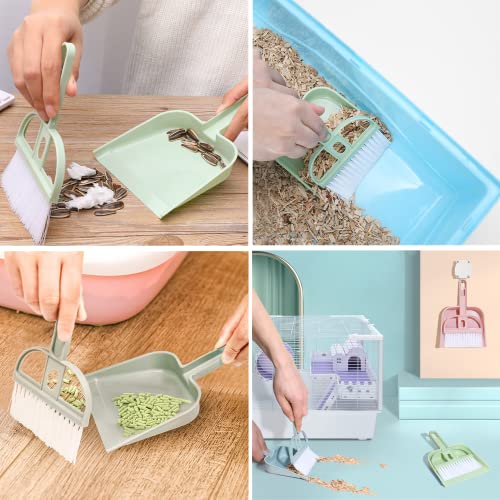 8PCS Cleaning Set for Small Animal Cage Small Pet Dustpan & Mini Broom Set