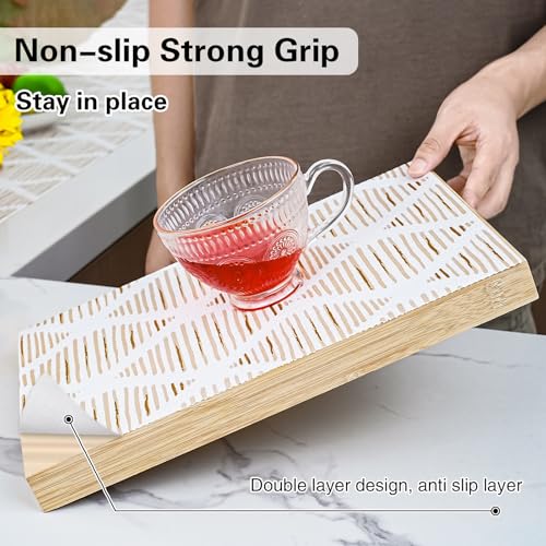 Drawer and Shelf Liner for Kitchen Cabinet Non-Adhesive 18in x 20FT Brown Stripes 17.5"W x 236"L