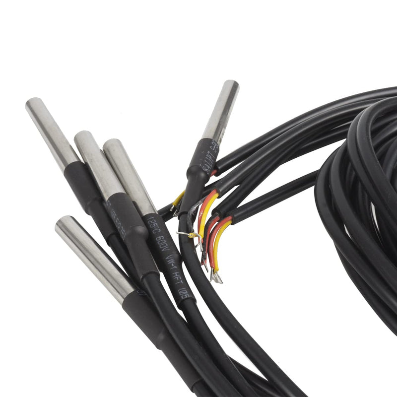[Australia - AusPower] - Waterproof DS18B20 Temperature Sensor, Digital Temperature Thermal Cable Temperature Range (-55℃~ +125℃) Digital Temperature Probe Sensor - 1 Meter / 3.2Ft, 10 Pack 