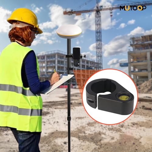 MUTOOP GPS pole bubble level with green fluorescent vial and locking screw for 32mm poles, 2-piece set