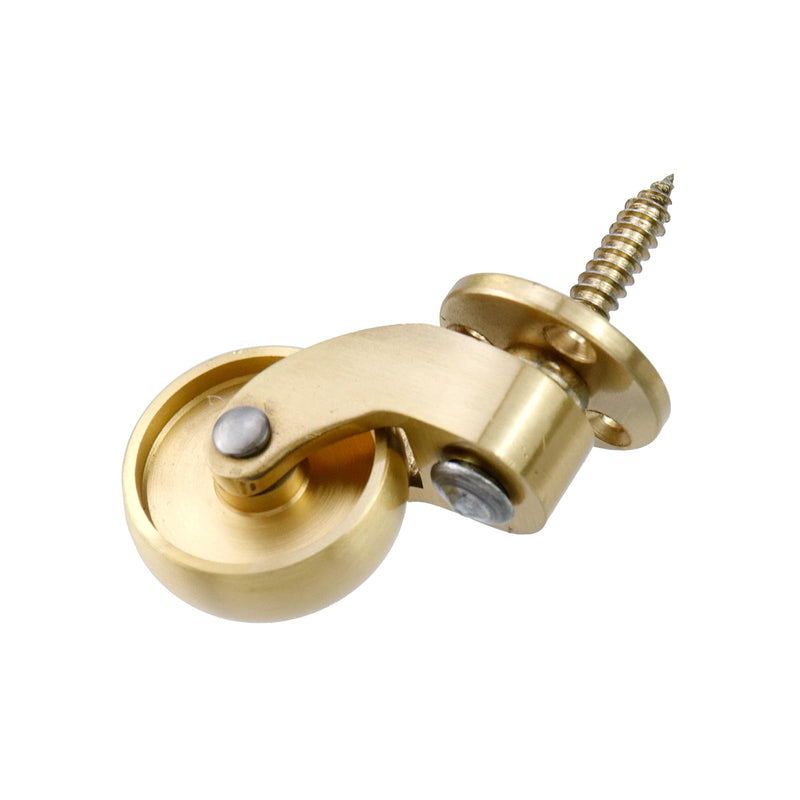 Semetall 1-1/4 Inch Solid Brass Swivel Caster for All Floor Mat Polished Brass Finish Caster Wheels Replacement for Chairs/Tables/Furniture,Set of 4 A-108