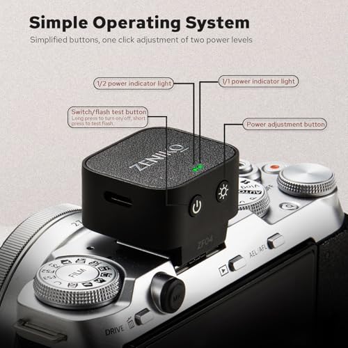 ZENIKO ZF04 Mini Flash,Manual Speedlite for Single Hot Shoe Cameras(Black) Black