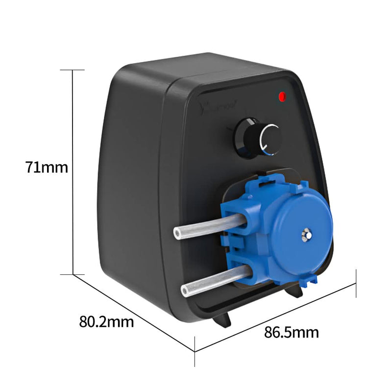 Kamoer KCP-X Mini Peristaltic Pump 24V with Control Low Flow Rate 19-65ml/min Adjustable Speed Liquid Dosing Pump for Aquarium Lab with Power Adapter Silicone Tube