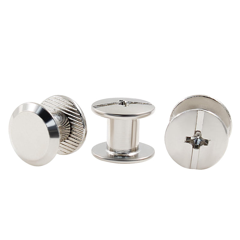 [Australia - AusPower] - Hitefu 30 Set Chicago Screws, M5 x 6mm Binding Screws with Phillips Head, 1/4 Inch Button Rivets for Leather, Belt, Bookbinding 