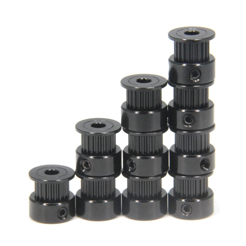 [Australia - AusPower] - Zeberoxyz 10pcs/set GT2 Pulley Wheel 20 Teeth 5mm Bore Black Aluminum Timing Belt Idler Pulley for 3D Printer 6mm Width Timing Belt (20T-5mm Bore-Black) 20T-5mm Bore-Black 