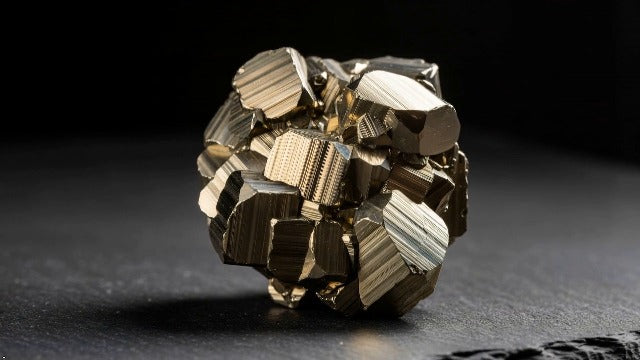 Natural Pyrite Crystal from Peru - Brilliant Cubic Spiritual Crystal Stone 5 to 6 oz