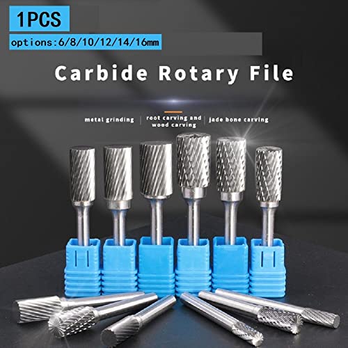 Rotary Tip Burr Grinder Carbide Rotary File Milling Metal Grinding Cutter Milling Head Drill Bit 6mm Shank Weld Joint Cleaning (8mm) 8mm