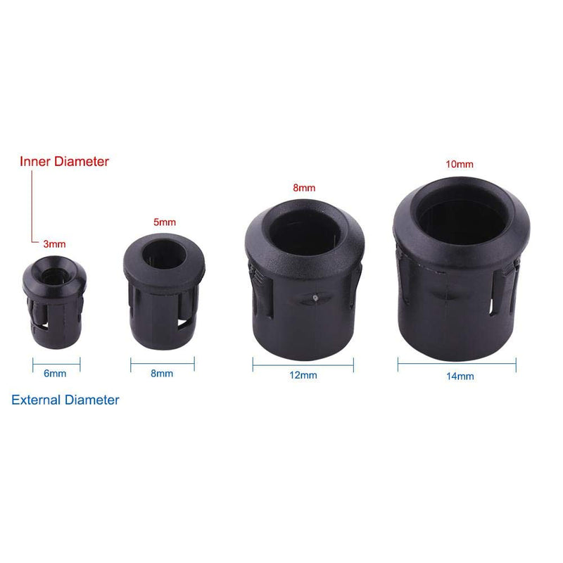 [Australia - AusPower] - 50Pcs LED Lamp Socket Diode Holder Plastic Black Clip Bezel Mount Useful (5mm) 5mm 