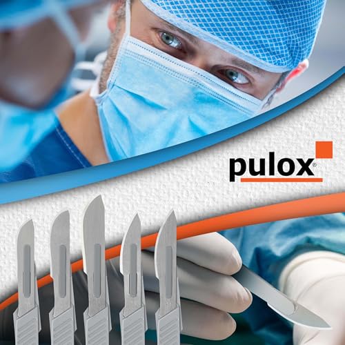 Pulox Disposable Scalpels - 10 x Medical Scalpels #22 - Individually Sterile Packed | Medically suitable for practice, clinic and training, precision-ground blades for controlled cuts