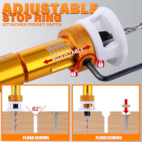 WildBossy 5-piece countersink drill bit set with PH2 bit for wood drilling, shown together