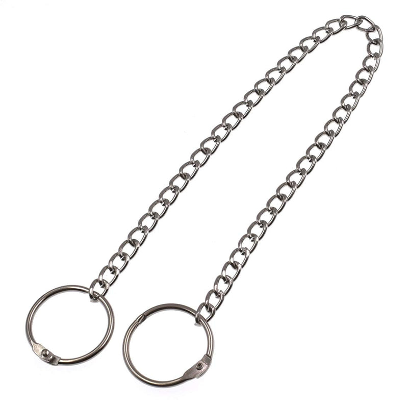 [Australia - AusPower] - 3Pcs Matching Iron Chain + 20Pcs Iron Chain Ring for Hanging the Self Made SignSilver Hardware Accessory Kit 
