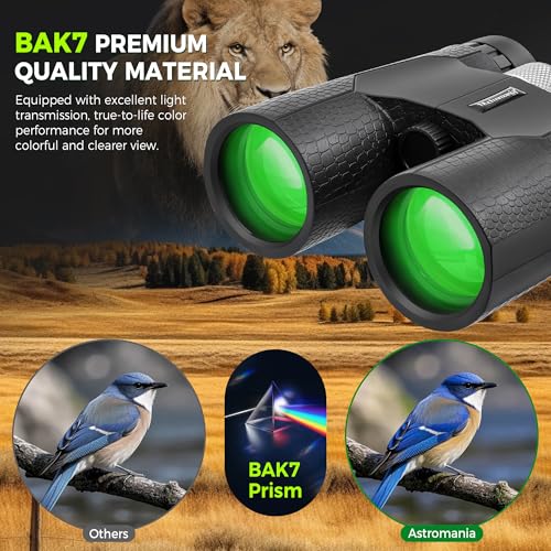 Astromania 10x42 Compact Binoculars BK7 Prism as Gift for Bird Watching