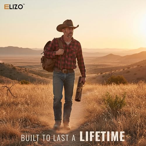 ELIZO Leather Knife Roll Bag Professional Chef Knife Case, Durable Knife Sheath Holder, Cooks & Culinary Tools Carrying Storage, Portable Knife Wrap - 4 Slots Antique 4 Knife Slots