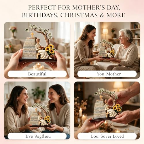 Christian Gifts for Women, Inspirational Bible Verse Acrylic Wooden Stand