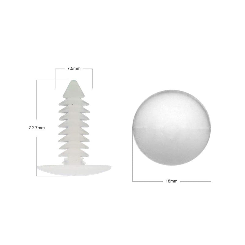 [Australia - AusPower] - 1" Vapor Barrier Christmas Tree Fasteners for Crawlspace Moisture Barrier Poly Liners, Covers and Encapsulations - Parts & Accessories (White, 500 Pack) 