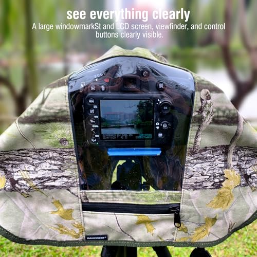 Camera Rain Cover with Openable Viewing Window & Strap Mountable Design,Waterproof Camera Raincoat Sleeve Protector (XXL) XXL