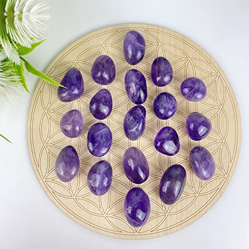 1 lb Natural Amethyst Tumbled Stones and Crystals Bulk Kit - Reiki Healing, Energy Balancing, Inner Peace, Good Luck (0.7"-0.9" Stones) Amethyst Tumble
