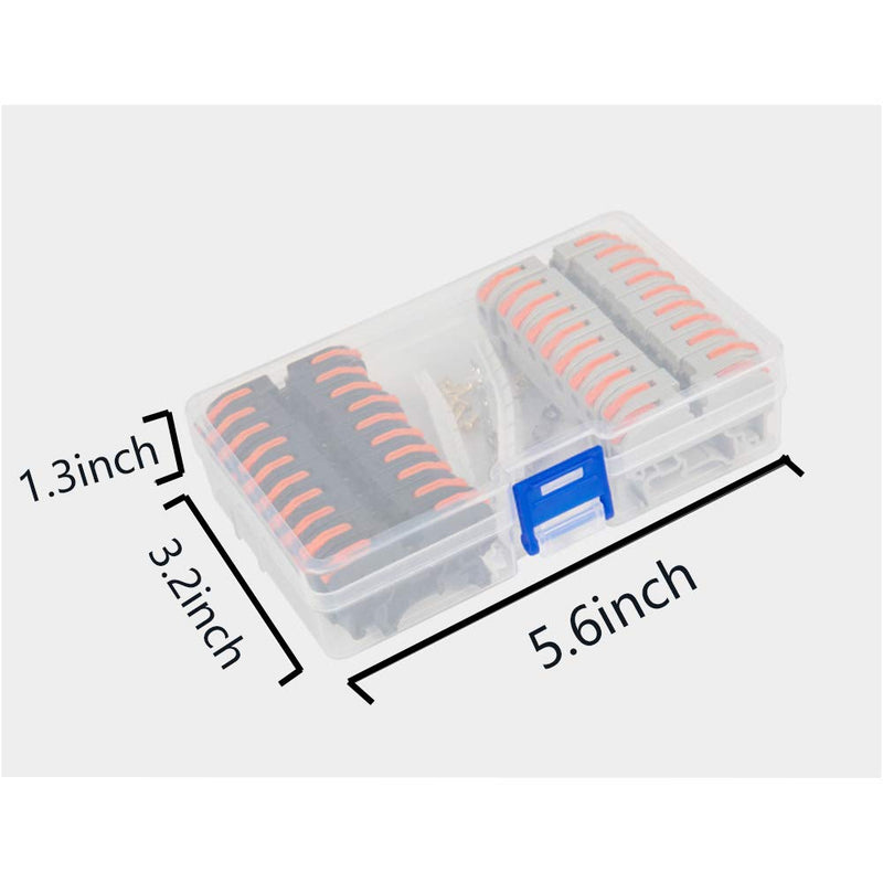 [Australia - AusPower] - DIN Rail Terminal Blocks kit,Universal Compact Wire Wiring Connector (20 pcs connectors+2 pcs Article in Parallel+ 2 pcs Digital Identification+2Pcs Fixed clamp+20 pcs Screw) 20 pcs connectors 