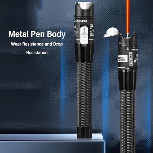 [Australia - AusPower] - Fiber Visual Fault Locator 80MW 80KM, Fibre Optic Cable Tester with 2.5 mm Universal Fibre Optic Connection, Red Light Pen Tester 