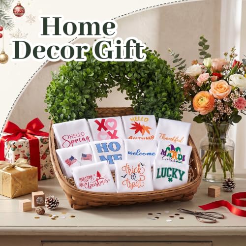VitalCozy 12-piece seasonal fall wreath sash set for front door, colorful decorative wreath storage with vibrant fall colors.