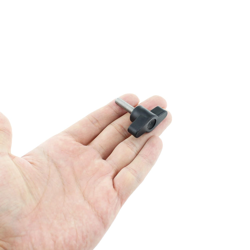 [Australia - AusPower] - 4PCS 304 Stainless Steel Z Type Handle M6 Thumb Screw Plastic Head Mechanical Handle Bolt T-Shaped Wing Adjustable Knob Thumb Screw Thread Length: 20mm/0.75inch (Black) 20 