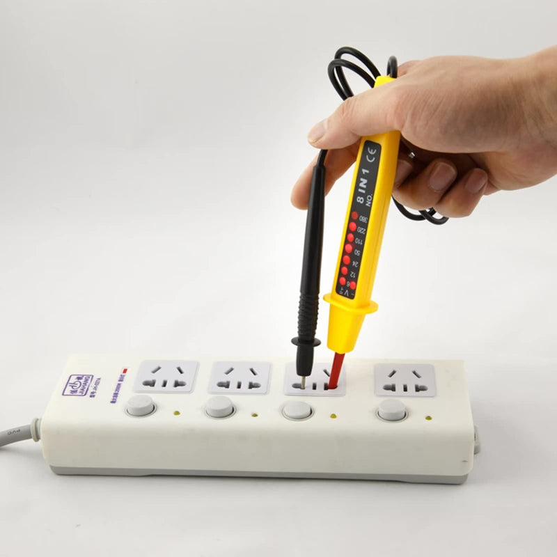 [Australia - AusPower] - 8 in 1 Electric AC/DC Voltage Detector Pen Circuit Tester with LED Lights 