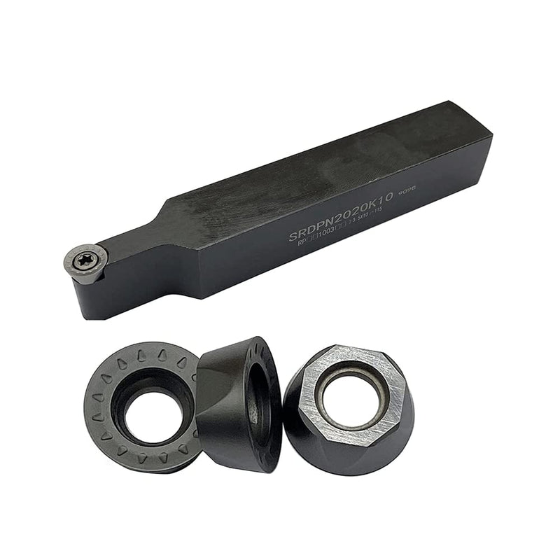 [Australia - AusPower] - SRDPN2020K10 (20mm*125mm) + RPMT10T3 45° Lathe Turning Holders Lathe Turning & Profiling Tool Holder for Round Carbide Inserts RPMT10 RPMT08 (SRDPN2020K10 + R5 inserts) SRDPN2020K10+R5 