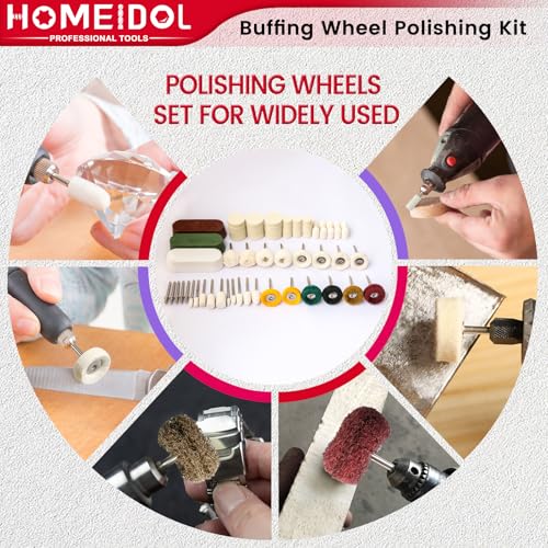 72Pcs Polishing Kit for Dremel Buffing Wheels with Polishing Compound Style 2