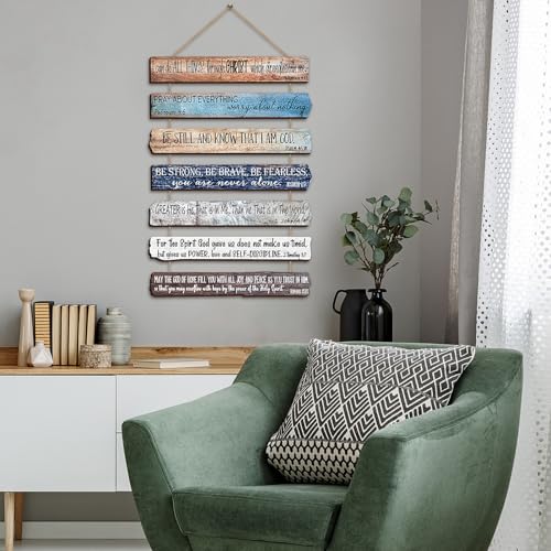 Yookeer 7 Tier Christian Wall Art Bible Verses Brown English Style