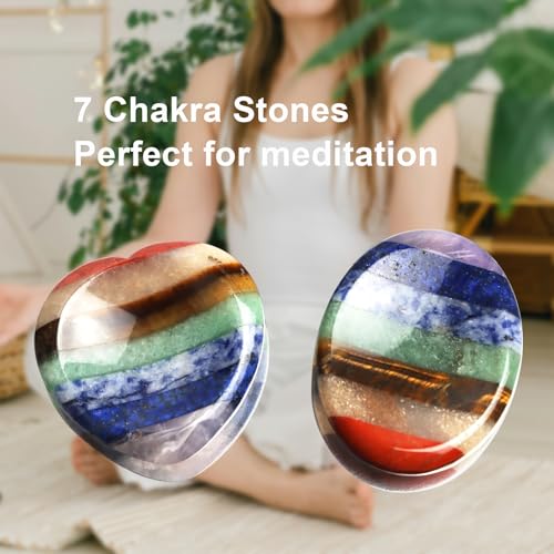 7 Chakra Heart Worry Stone