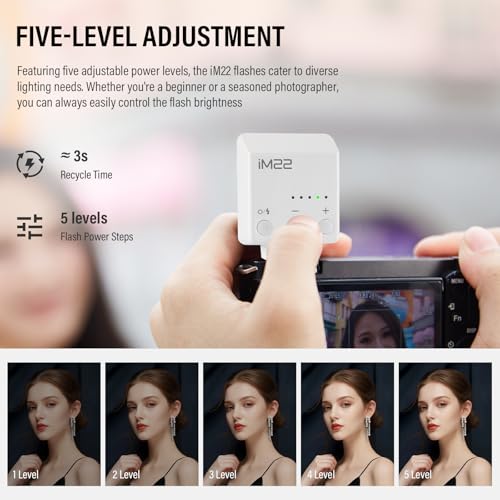 Godox iM22 Camera Flash Mini Flash 470mAh 440 Full-Power Flash White