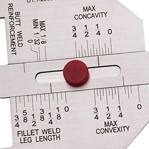 Necygoo Style C weld gauge set for porosity, undercuts, convexity and concavity inspection, stainless steel inch measurements