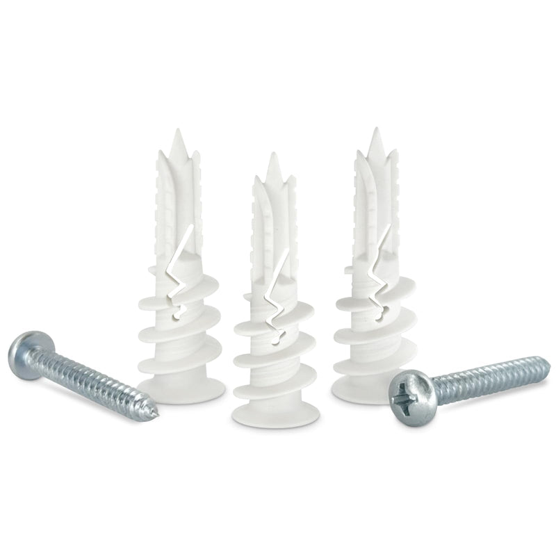[Australia - AusPower] - #8 x 1-1/2" Self Drilling Plastic Drywall Anchors Screws (50 Anchors+50 Screws), No Pre Drill Hole Required, Hold Up to 75 Lbs Nylon-50pcs 