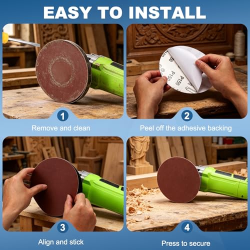 Intoolish 10-inch 1200-grit PSA sanding discs, red aluminum oxide, 10-pack