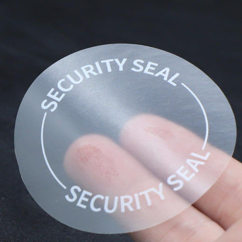 2.5" Clear Securtiy Seal (Security Seal Printed in White on Label), 500 Total per Roll