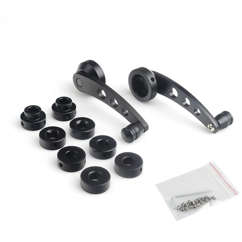 [Australia - AusPower] - 2PC Universal Window Crank Handle, Aluminum Car Window Opener Handle Kit, Replacement Winder Crank Kit for Auto Vehicle (Black) Black 