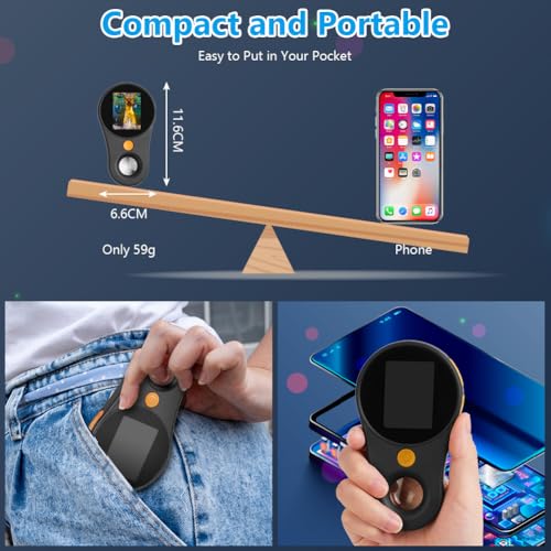 Mobile Phone Microscope, Mini Microscope, Portable, Outdoor, Black, 3 Levels Adjustable, LED Lights, USB Port to PC, Pocket Microscope for Microworld