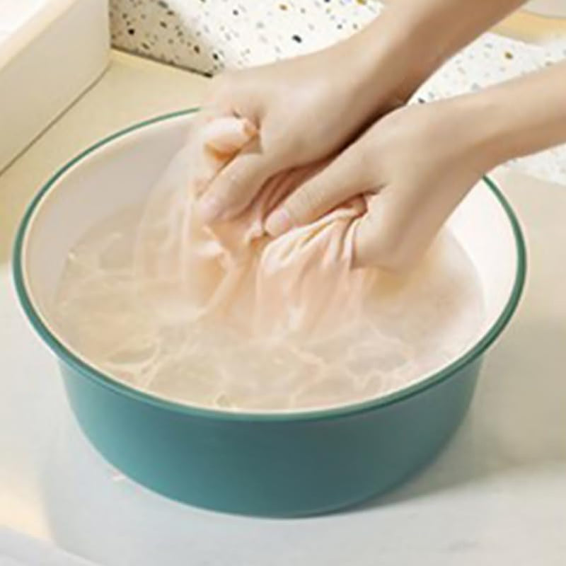 [Australia - AusPower] - Contrast Color Wash Basin 12 Inch Round Plastic Wash Bowl for Bathroom Face Washing and Elderly Care Multipurpose Washbasin 